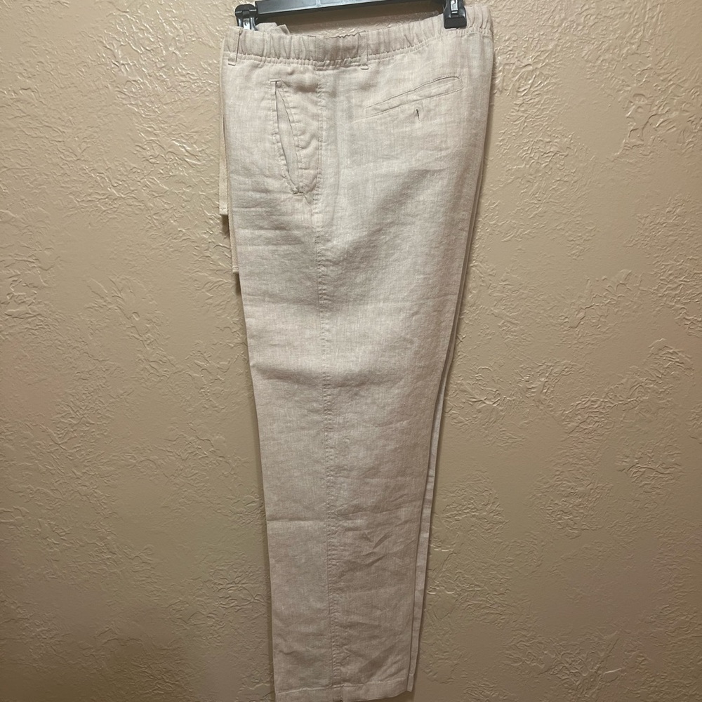 Tasso Elba Linen-Blend Chinos in Light Cream